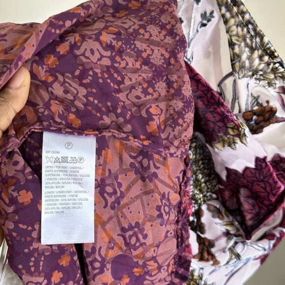 LOGO Lavish Lori Goldstein Velvet Floral Long Robe Duster Cardigan Burgundy 1X - Picture 5 of 7